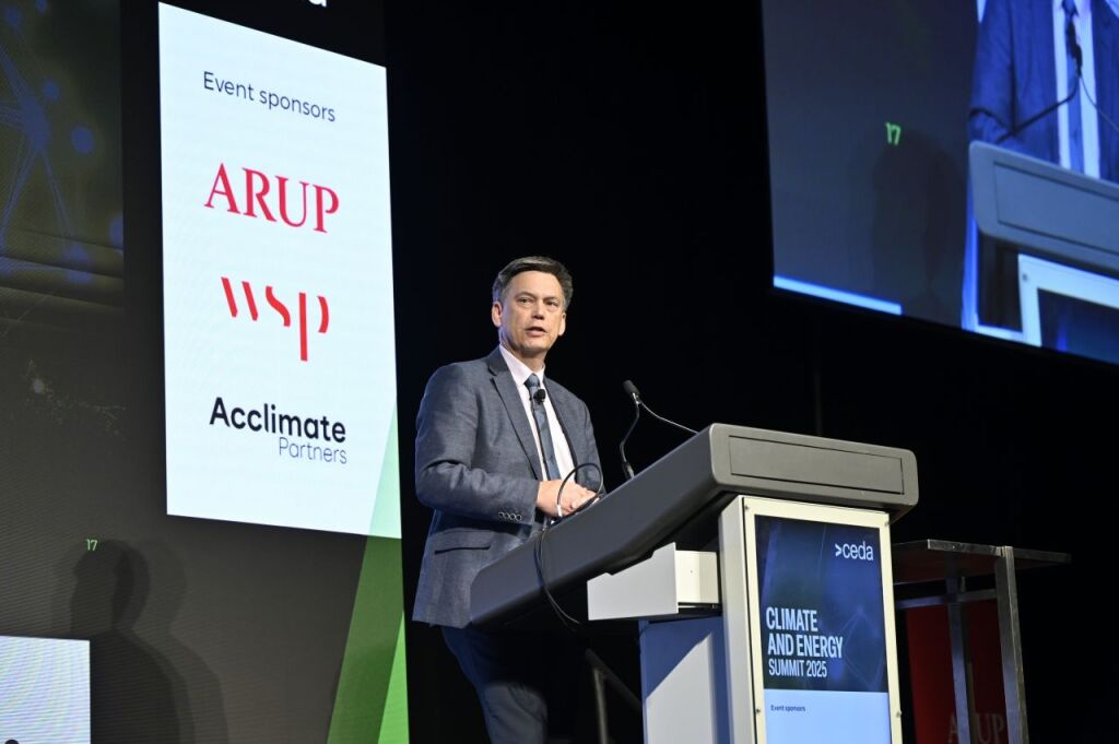 Brad Archer delivering a speech at the Climate and Energy Forum 2025