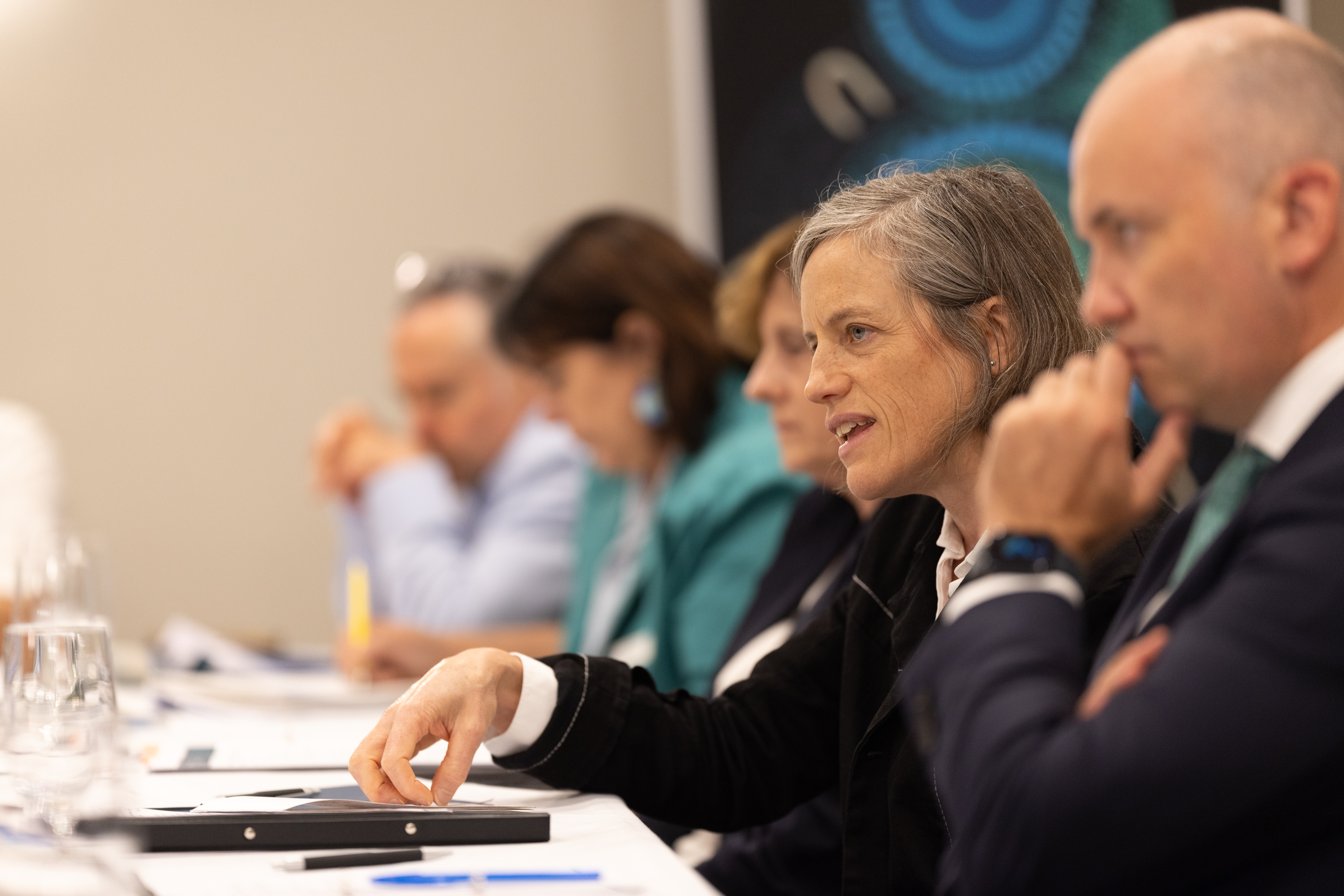 CCA CEO Kath Rowley and CCA Chair Matt Kean sitting at a table during the Science Roundtable held February 13 2026.