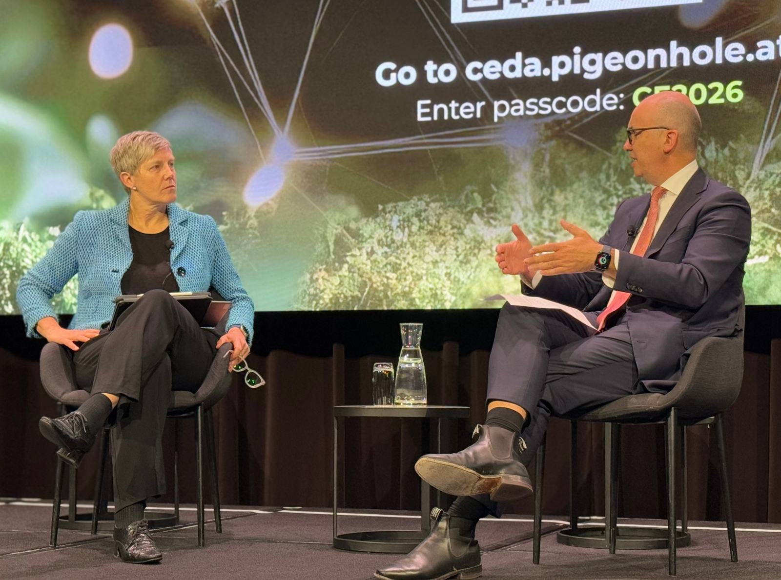 Matt Kean speaking with CEDA CEO