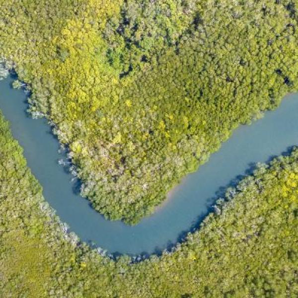 River passing through land