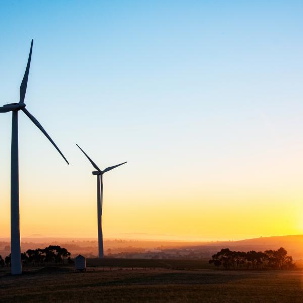 Windfarm at sunset