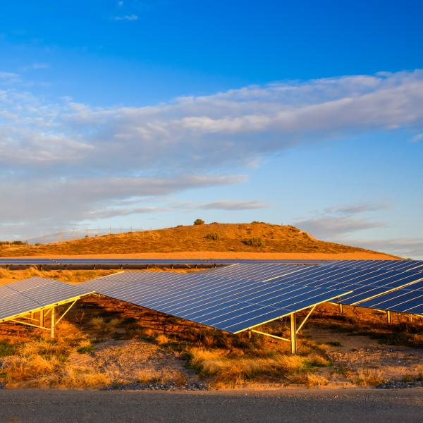 Solar Panel Farm In South Australia Stock Photo - Australia, Solar Panel, Sustainable Energy