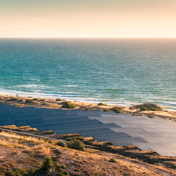 Solar farm on Australian coastline